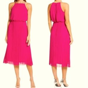 Sam Edelman hot magenta pink pleated formal Midi dress - Size XS - NWT [COPY]